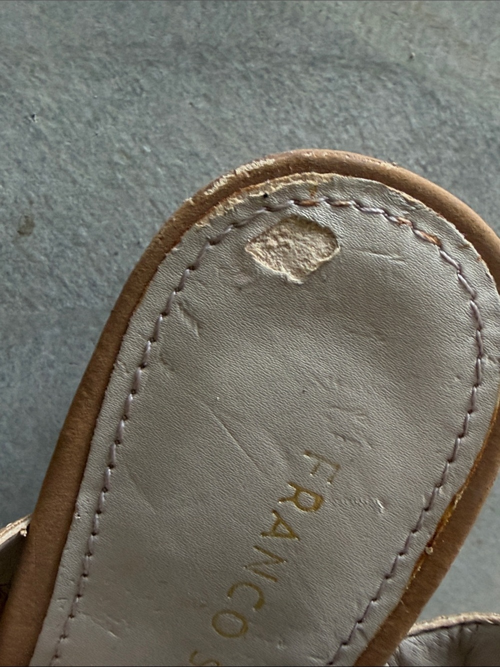Franco Sarto Women’s Tan Lace-Up Cutout Wedge Sandals size 10 - Picture 7 of 9
